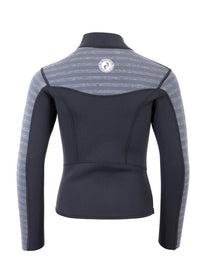 Two Bare Feet Junior Aspect Fleece Lined Zipless Thermal 2.5mm Superstretch Wetsuit Top (Black/Grey Stripe)