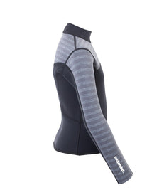 Two Bare Feet Junior Aspect Fleece Lined Zipless Thermal 2.5mm Superstretch Wetsuit Top (Black/Grey Stripe)