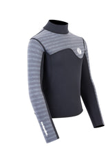 Two Bare Feet Junior Aspect Fleece Lined Zipless Thermal 2.5mm Superstretch Wetsuit Top (Black/Grey Stripe)