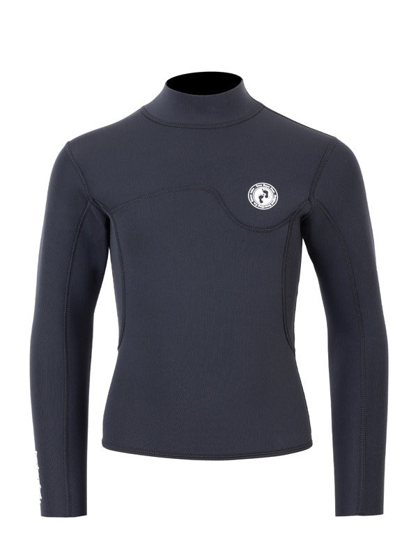 Two Bare Feet Junior Aspect Fleece Lined Zipless Thermal 2.5mm Superstretch Wetsuit Top (Black)