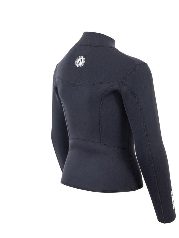 Two Bare Feet Junior Aspect Fleece Lined Zipless Thermal 2.5mm Superstretch Wetsuit Top (Black)