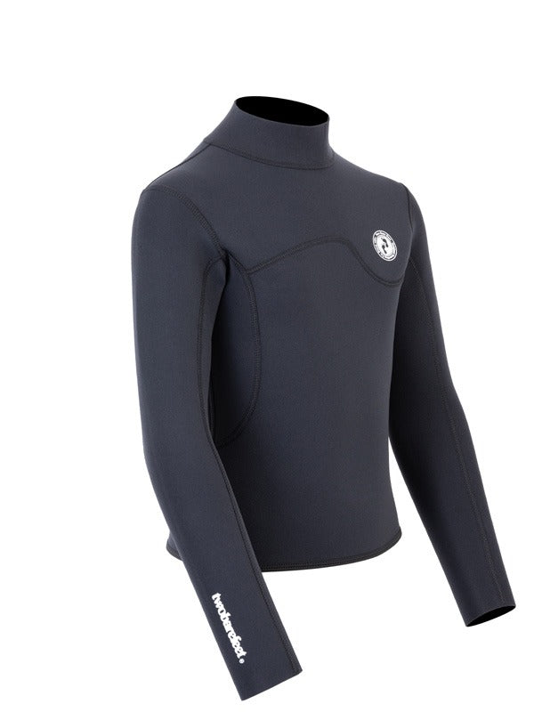 Two Bare Feet Junior Aspect Fleece Lined Zipless Thermal 2.5mm Superstretch Wetsuit Top (Black)