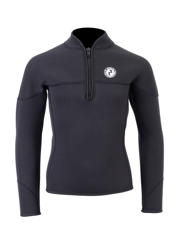 Two Bare Feet Junior Heritage Half Zip 3mm Wetsuit Jacket (Black)