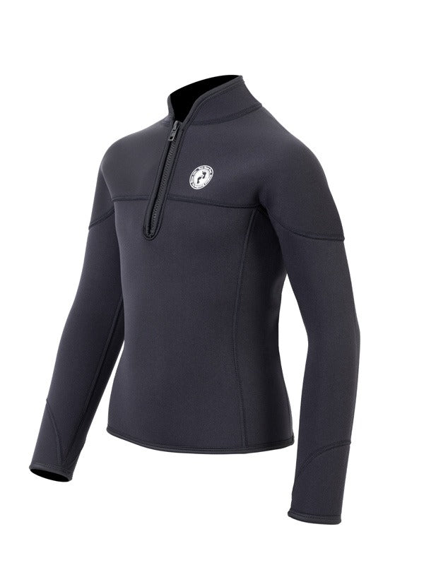 Two Bare Feet Junior Heritage Half Zip 3mm Wetsuit Jacket (Black)
