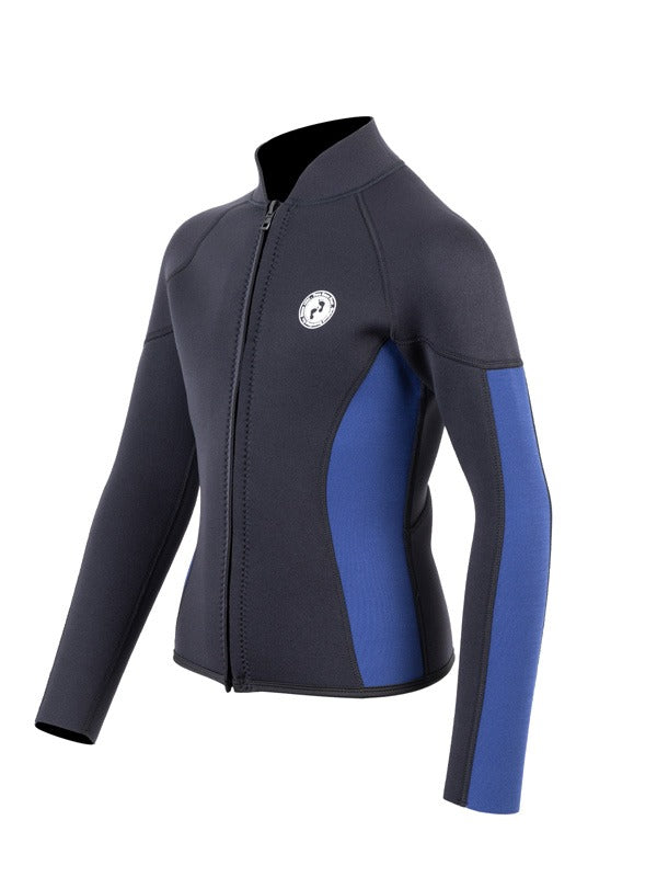 Two Bare Feet Junior Perspective Full Zip 2.5mm Wetsuit Jacket (Black/Blue)