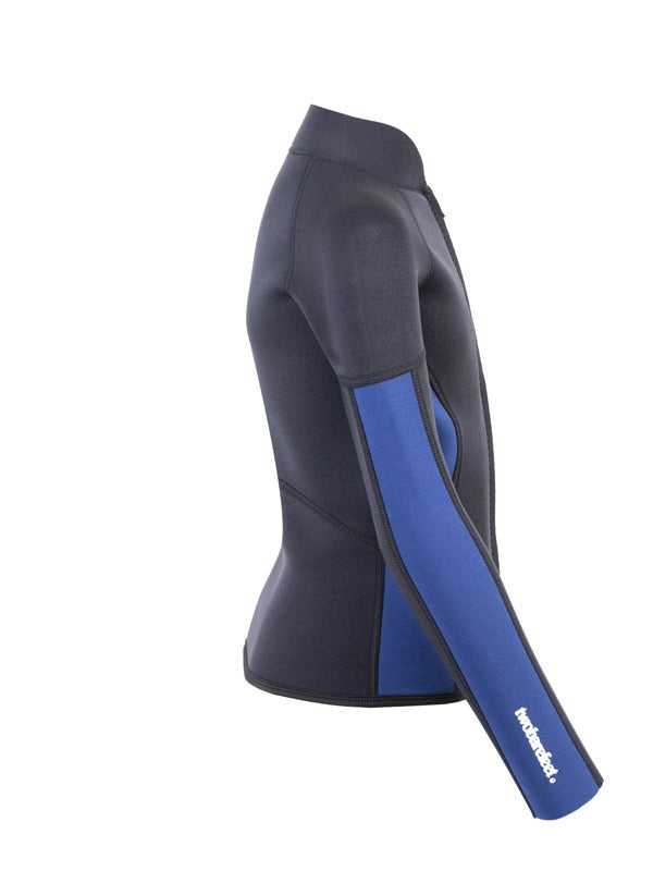 Two Bare Feet Junior Perspective Full Zip 2.5mm Wetsuit Jacket (Black/Blue)