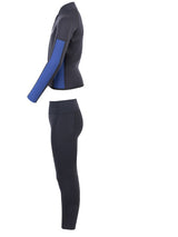 Two Bare Feet Junior Perspective Full Zip 2.5mm Wetsuit Jacket and Pants Set (Black/Blue)