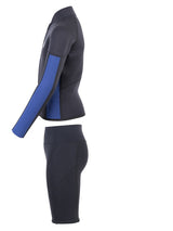 Two Bare Feet Junior Perspective Full Zip 2.5mm Wetsuit Jacket and Shorts Set (Black/Blue)