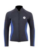 Two Bare Feet Junior Perspective Full Zip 2.5mm Wetsuit Jacket and Shorts Set (Black/Blue)