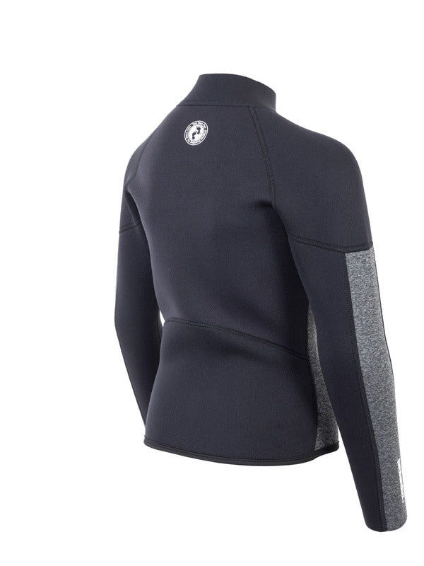 Two Bare Feet Junior Perspective Full Zip 2.5mm Wetsuit Jacket (Black/Grey)