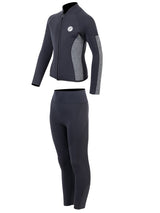 Two Bare Feet Junior Perspective Full Zip 2.5mm Wetsuit Jacket and Pants Set (Black/Grey)