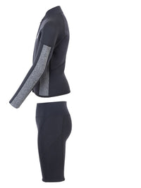 Two Bare Feet Junior Perspective Full Zip 2.5mm Wetsuit Jacket and Shorts Set (Black/Grey)