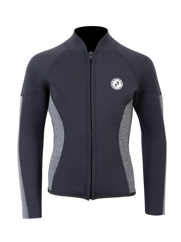 Two Bare Feet Junior Perspective Full Zip 2.5mm Wetsuit Jacket and Shorts Set (Black/Grey)