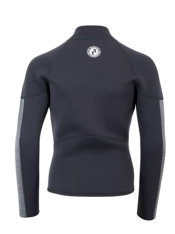 Two Bare Feet Junior Perspective Full Zip 2.5mm Wetsuit Jacket and Shorts Set (Black/Grey)