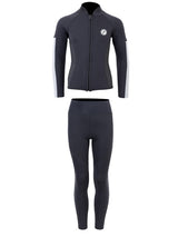 Two Bare Feet Junior Perspective Full Zip 2.5mm Wetsuit Jacket and Pants Set (Black/Grey/Grey)