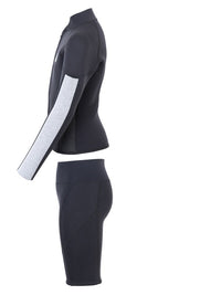Two Bare Feet Junior Perspective Full Zip 2.5mm Wetsuit Jacket and Shorts Set (Black/Grey/Grey)
