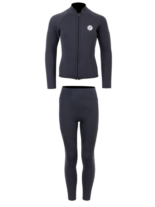 Two Bare Feet Junior Perspective Full Zip 2.5mm Wetsuit Jacket and Pants Set (Black)