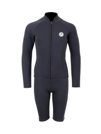 Two Bare Feet Junior Perspective Full Zip 2.5mm Wetsuit Jacket and Shorts Set (Black)