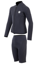 Two Bare Feet Junior Perspective Full Zip 2.5mm Wetsuit Jacket and Shorts Set (Black)