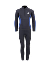 Two Bare Feet Junior Perspective Half Zip 2.5mm Wetsuit Jacket and Pants Set (Black/Blue)