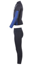 Two Bare Feet Junior Perspective Half Zip 2.5mm Wetsuit Jacket and Pants Set (Black/Blue)
