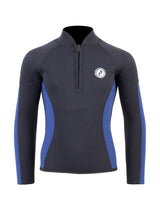 Two Bare Feet Junior Perspective Half Zip 2.5mm Wetsuit Jacket and Pants Set (Black/Blue)