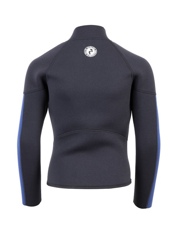 Two Bare Feet Junior Perspective Half Zip 2.5mm Wetsuit Jacket and Pants Set (Black/Blue)