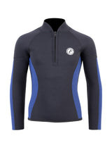 Two Bare Feet Junior Perspective Half Zip 2.5mm Wetsuit Jacket and Shorts Set (Black/Blue)
