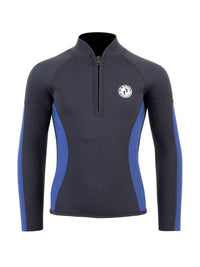 Two Bare Feet Junior Perspective Half Zip 2.5mm Wetsuit Jacket and Shorts Set (Black/Blue)