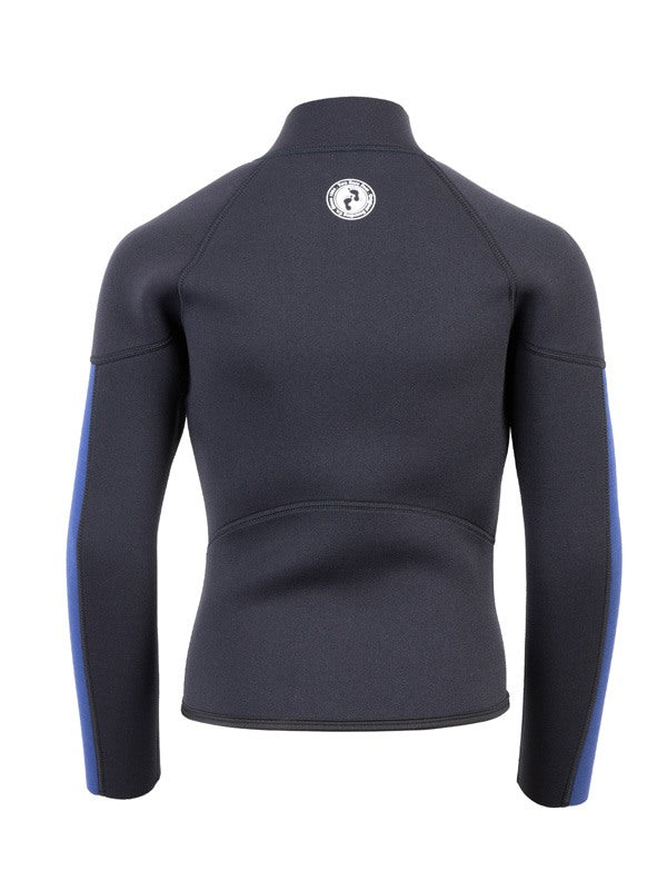 Two Bare Feet Junior Perspective Half Zip 2.5mm Wetsuit Jacket and Shorts Set (Black/Blue)