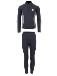 Two Bare Feet Junior Perspective Half Zip 2.5mm Wetsuit Jacket and Pants Set (Black/Grey)
