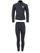 Two Bare Feet Junior Perspective Half Zip 2.5mm Wetsuit Jacket and Pants Set (Black)
