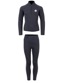 Two Bare Feet Junior Perspective Half Zip 2.5mm Wetsuit Jacket and Pants Set (Black)