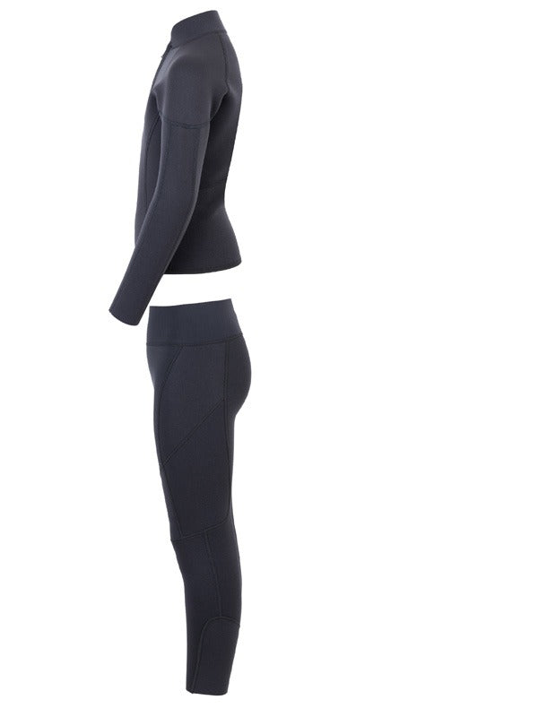 Two Bare Feet Junior Perspective Half Zip 2.5mm Wetsuit Jacket and Pants Set (Black)