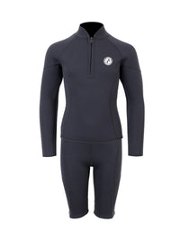 Two Bare Feet Junior Perspective Half Zip 2.5mm Wetsuit Jacket and Shorts Set (Black)