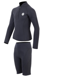 Two Bare Feet Junior Perspective Half Zip 2.5mm Wetsuit Jacket and Shorts Set (Black)