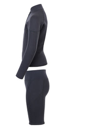 Two Bare Feet Junior Perspective Half Zip 2.5mm Wetsuit Jacket and Shorts Set (Black)