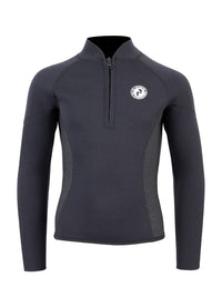 Two Bare Feet Junior Perspective Half Zip 2.5mm Wetsuit Jacket (Black/Grey/Grey)