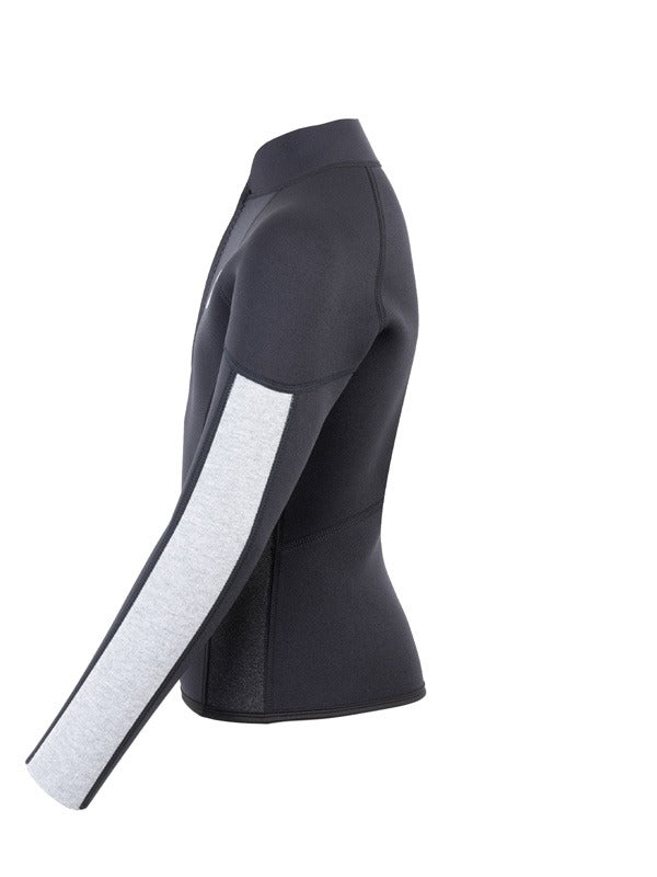 Two Bare Feet Junior Perspective Half Zip 2.5mm Wetsuit Jacket (Black/Grey/Grey)