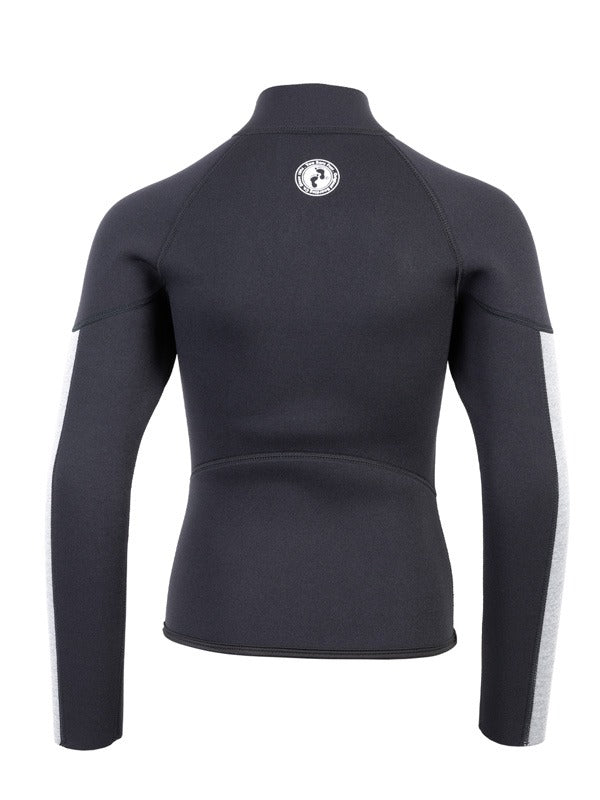 Two Bare Feet Junior Perspective Half Zip 2.5mm Wetsuit Jacket (Black/Grey/Grey)