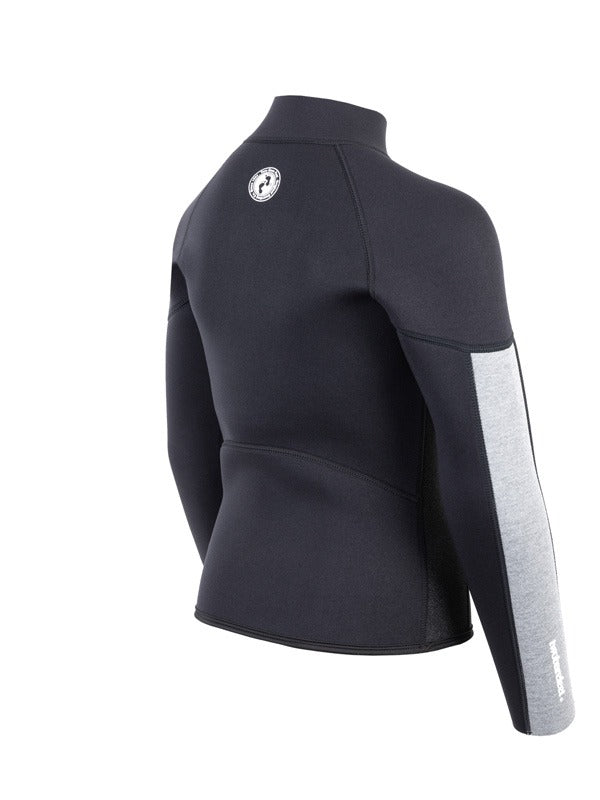 Two Bare Feet Junior Perspective Half Zip 2.5mm Wetsuit Jacket (Black/Grey/Grey)