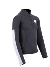 Two Bare Feet Junior Perspective Half Zip 2.5mm Wetsuit Jacket (Black/Grey/Grey)
