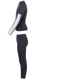 Two Bare Feet Junior Perspective Half Zip 2.5mm Wetsuit Jacket and Pants Set (Black/Grey/Grey)