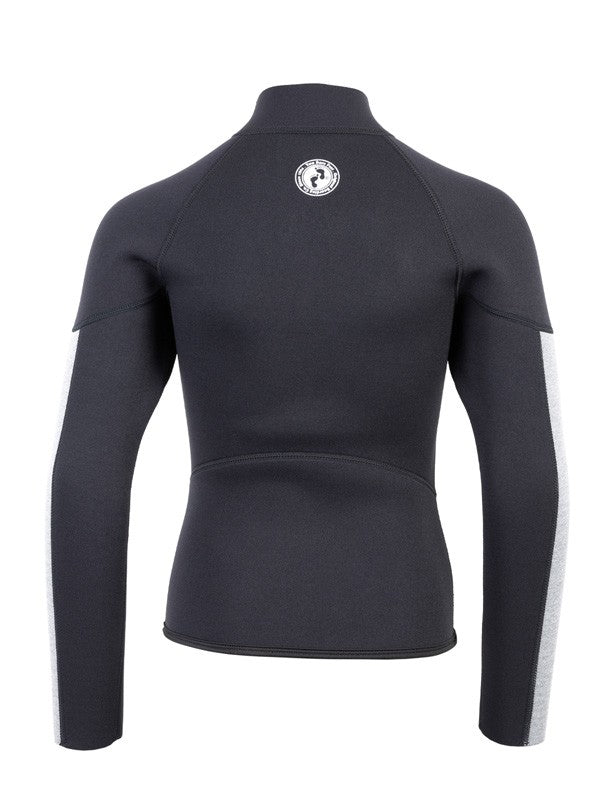 Two Bare Feet Junior Perspective Half Zip 2.5mm Wetsuit Jacket and Pants Set (Black/Grey/Grey)