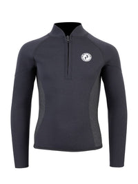 Two Bare Feet Junior Perspective Half Zip 2.5mm Wetsuit Jacket and Shorts Set (Black/Grey/Grey)