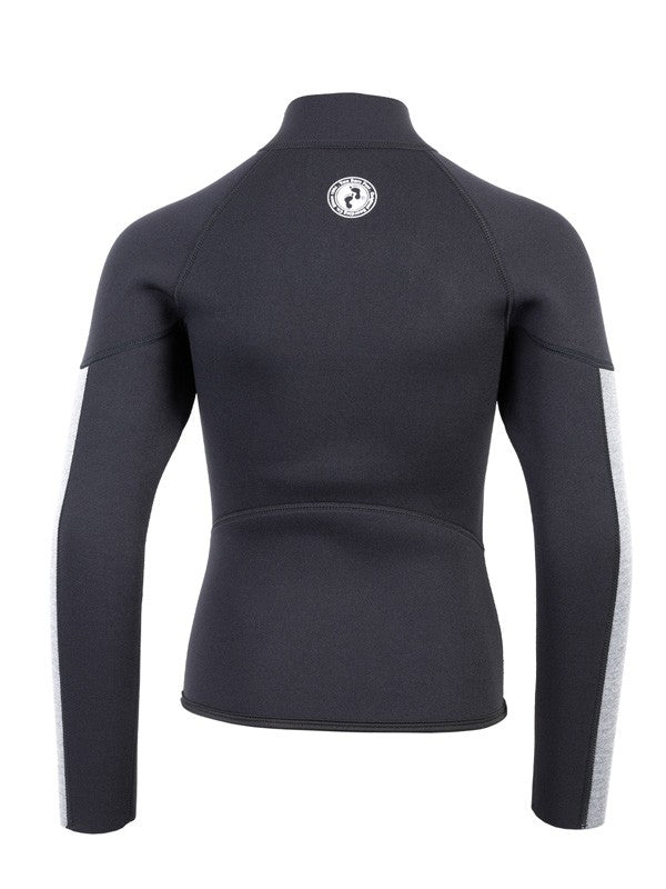 Two Bare Feet Junior Perspective Half Zip 2.5mm Wetsuit Jacket and Shorts Set (Black/Grey/Grey)
