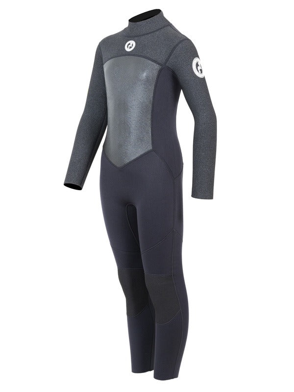 Two Bare Feet Thunderclap Pro 3/2mm Junior Wetsuit (Black / Dark Grey)