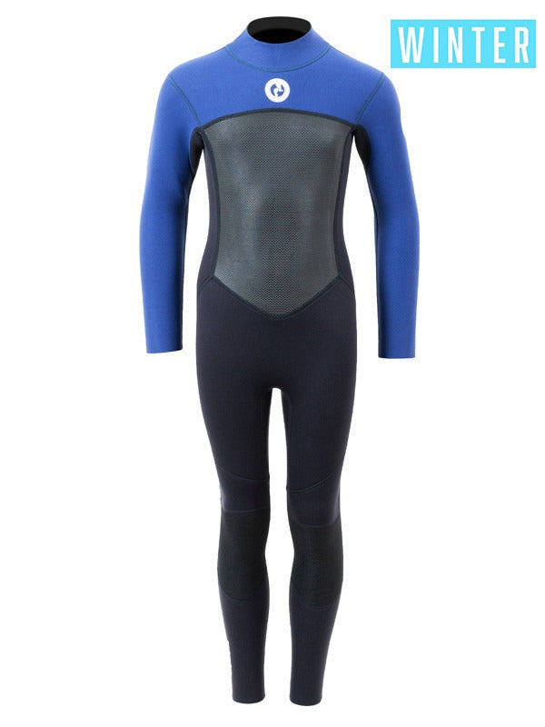 Two Bare Feet Thunderclap Pro 4/3mm Junior Winter Wetsuit (Black / Blue)