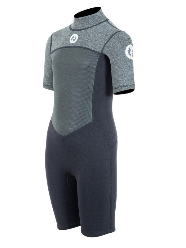 Two Bare Feet Thunderclap Pro 3/2mm Junior Shorty Wetsuit (Black/Delta Grey)