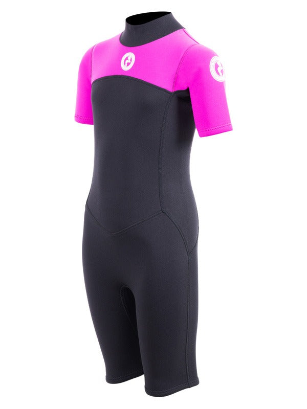Two Bare Feet Thunderclap 2.5mm Junior Shorty Wetsuit (Pink / Black)